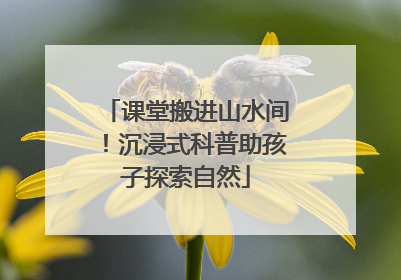 课堂搬进山水间！沉浸式科普助孩子探索自然
